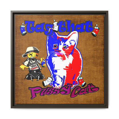 tag that - framed canvas art (brown papyrus)