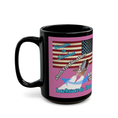 shoot for the stars - Black Mug (light pink)