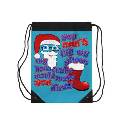 santa's shoes - Drawstring Bag (turquoise)