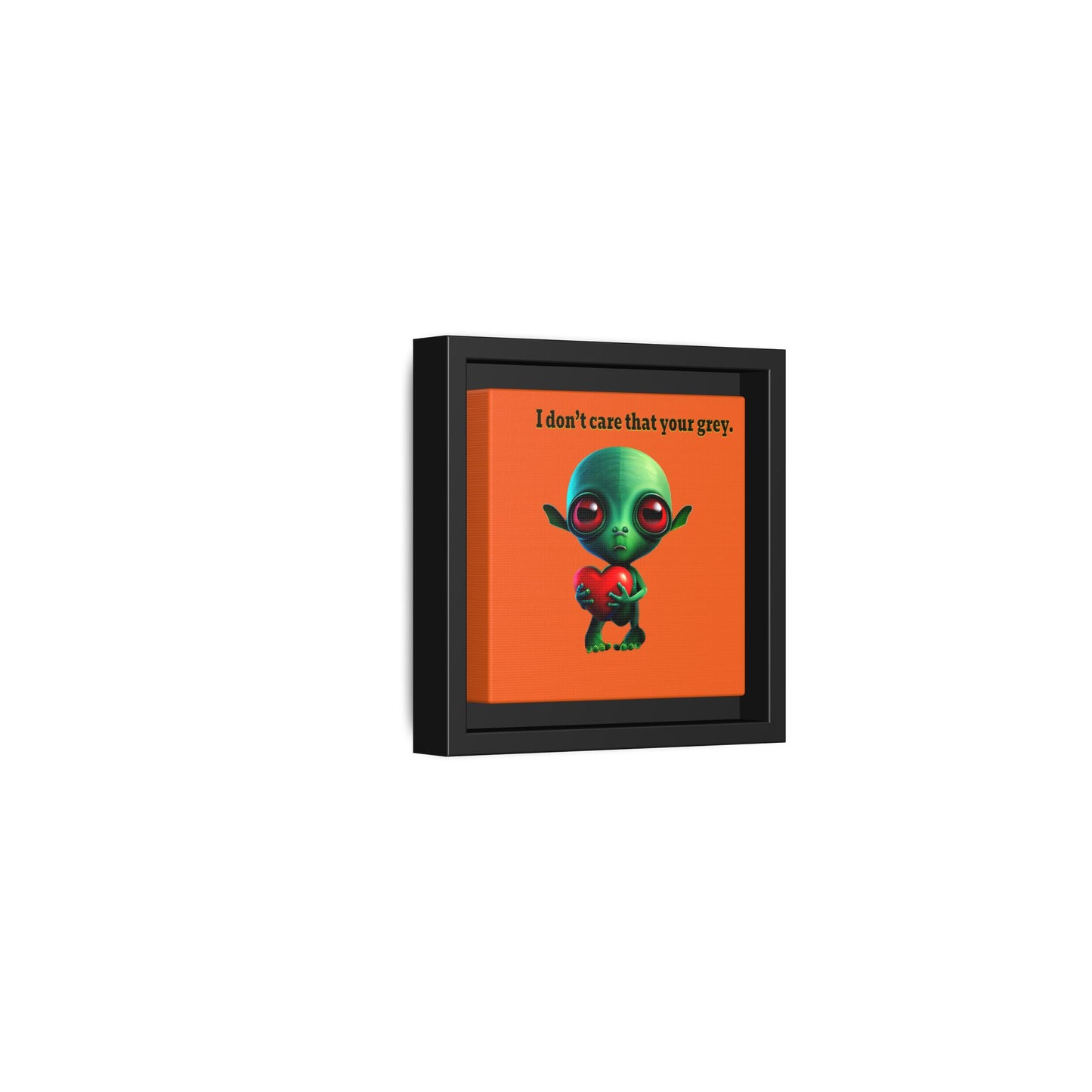 I don't care that your grey - framed canvas art (orange)