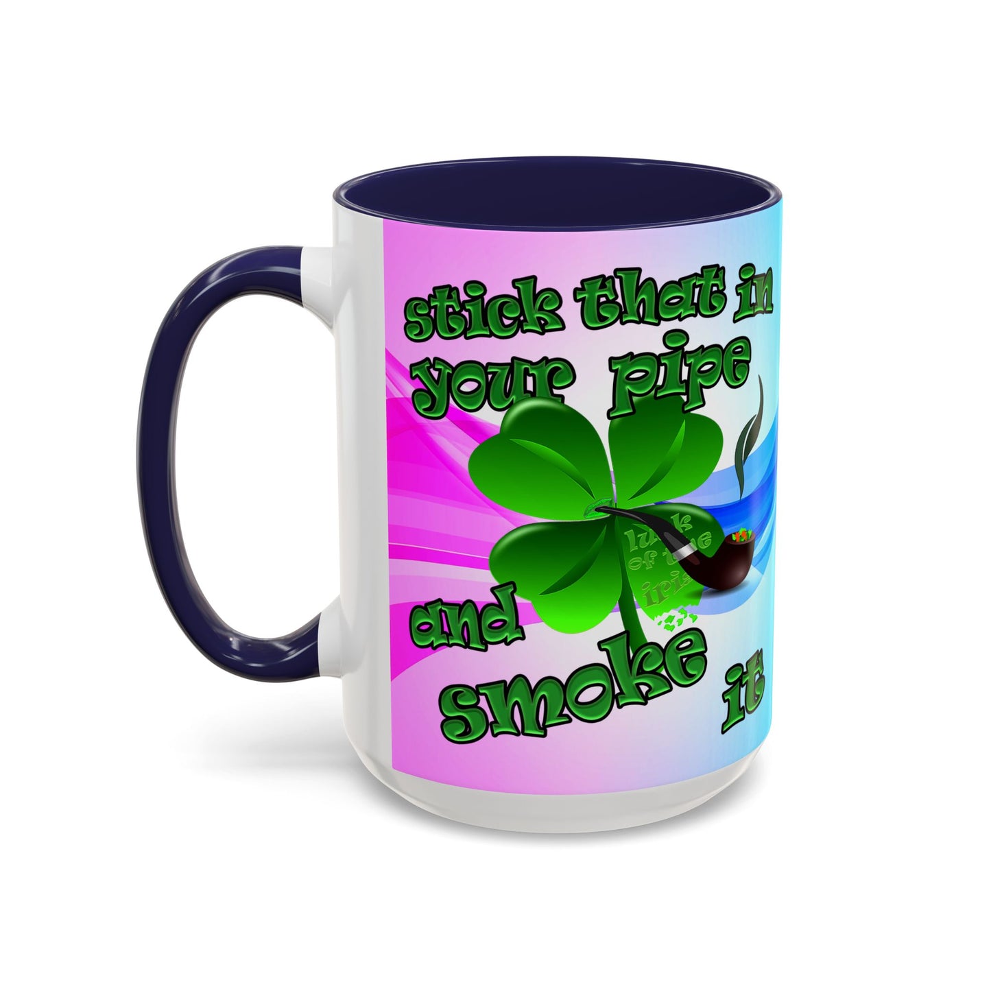 celtics logo - Accent Mug (light blue-pink wave)