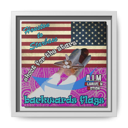 shoot for the stars - framed canvas art (pink swirl)