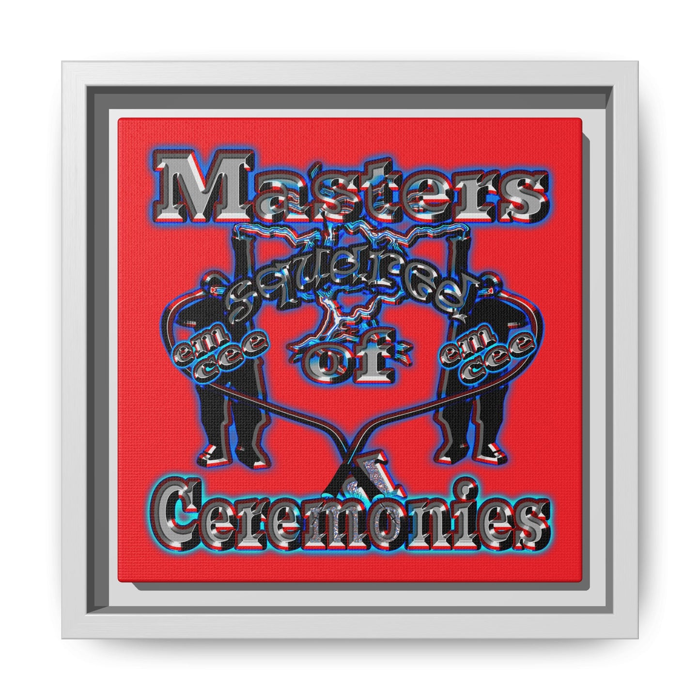 em cee squared - framed canvas art (red)