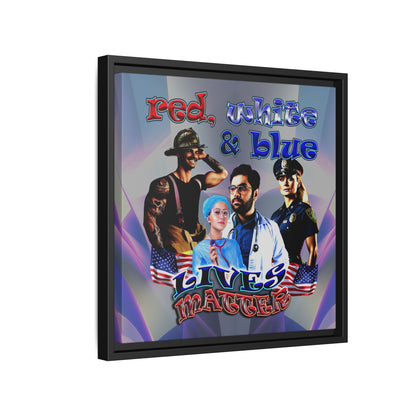 rw&b lives matter - framed canvas art (grey-pink wave)