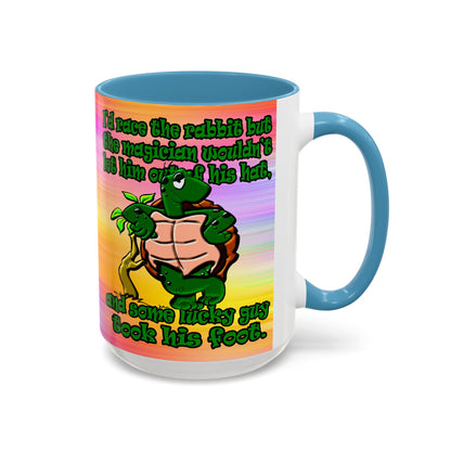 turtle race - Accent Mug (color blur)