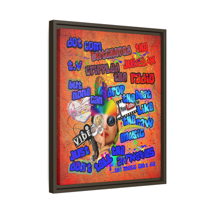drop the beat - framed canvas art (burnt orange)