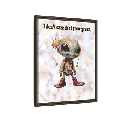 I don't care that your green - framed canvas art (white marble)