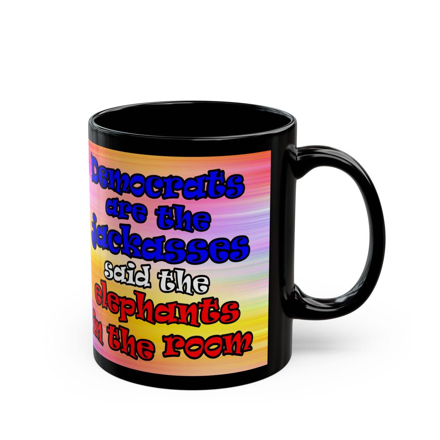 donkeys and elephants - Black Mug (color blur)