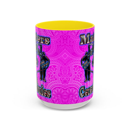 em cee squared - Accent Mug (pink swirl)