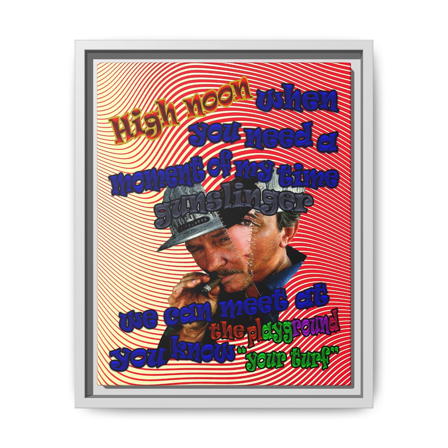 high noon - framed canvas art (yellow-orange wave)