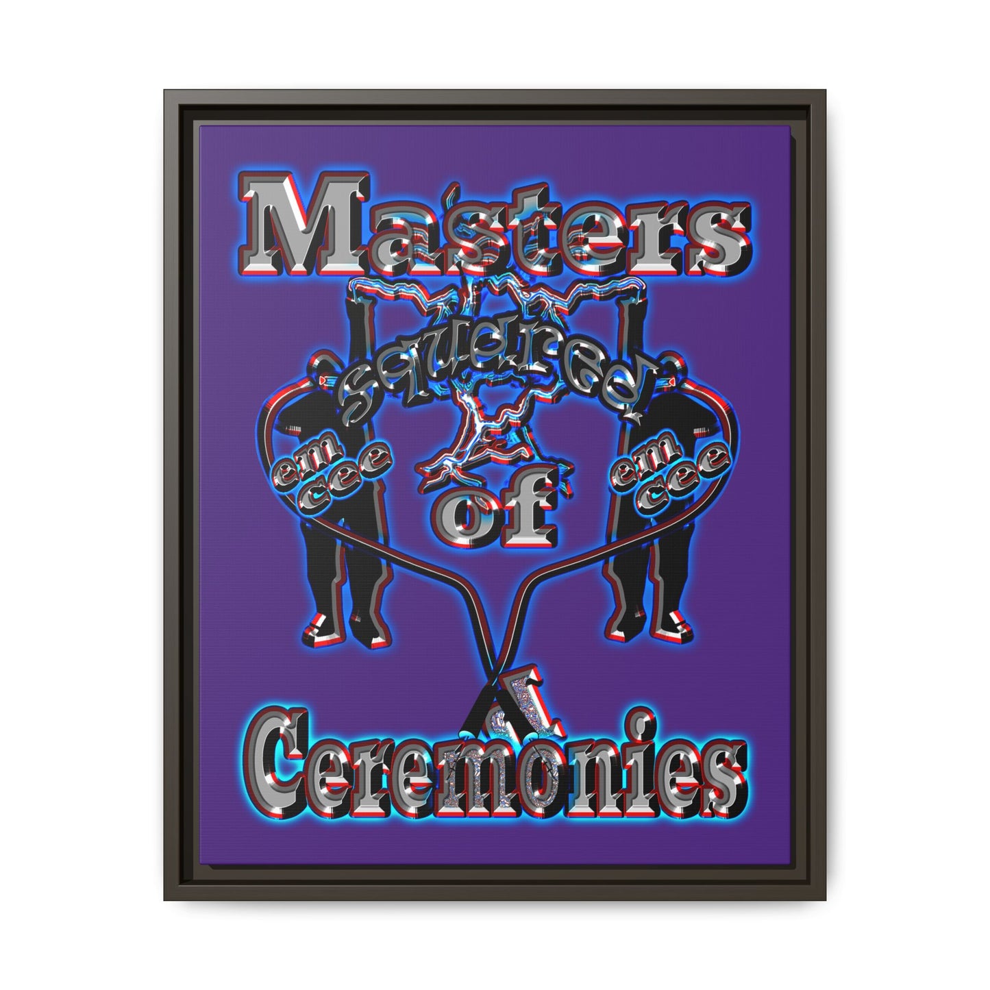 em cee squared - framed canvas art (purple)