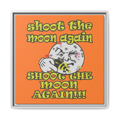shoot the moon again - framed canvas art (crusta)