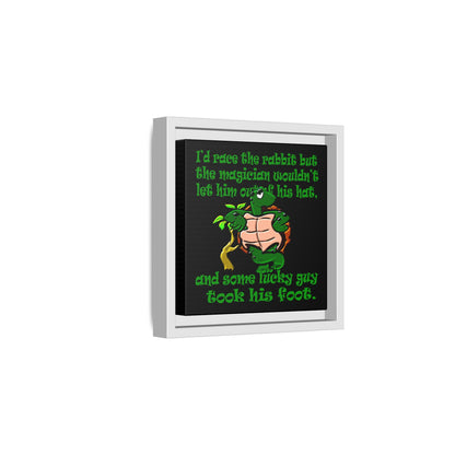 turtle race - framed canvas art (black)