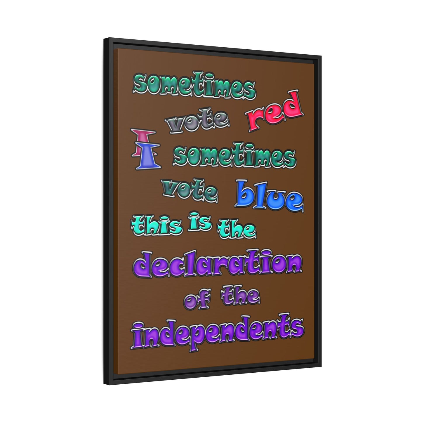 declaration of the independents - framed canvas art (brown)