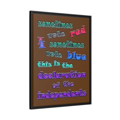 declaration of the independents - framed canvas art (brown)