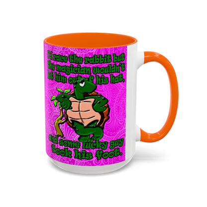 turtle race - Accent Mug (pink swirl)