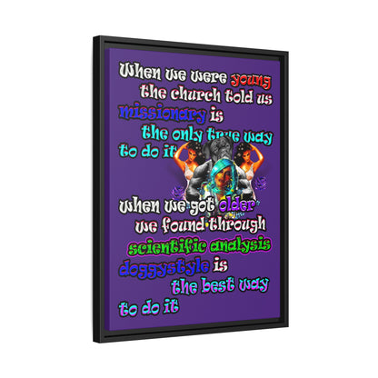 doggystyle - framed canvas art (purple)