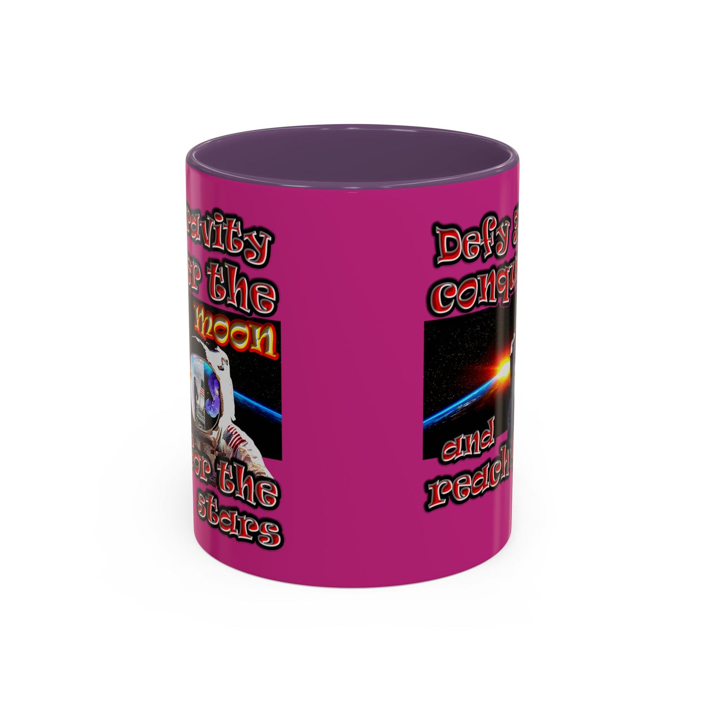 defy conquer reach - Accent Mug (pink)