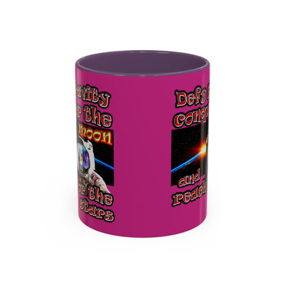defy conquer reach - Accent Mug (pink)