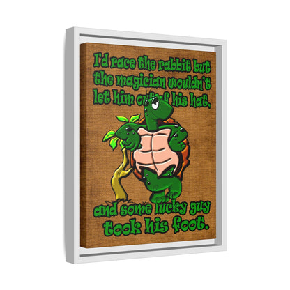 turtle race - framed canvas art (brown papyrus)