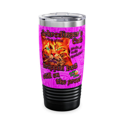 schrodinger's cat - Ringneck Tumbler, 20oz (pink swirl)
