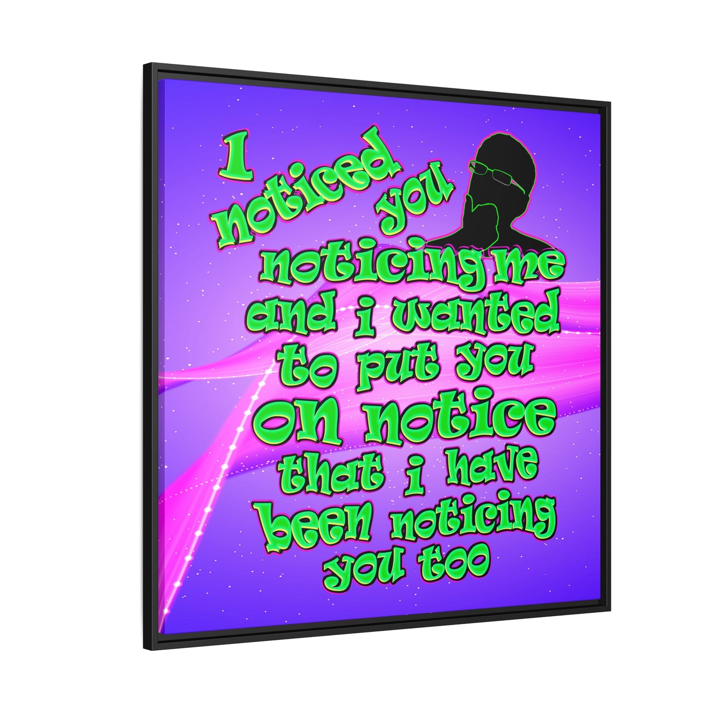 noticed you noticing - framed canvas art (purple-pink wave)