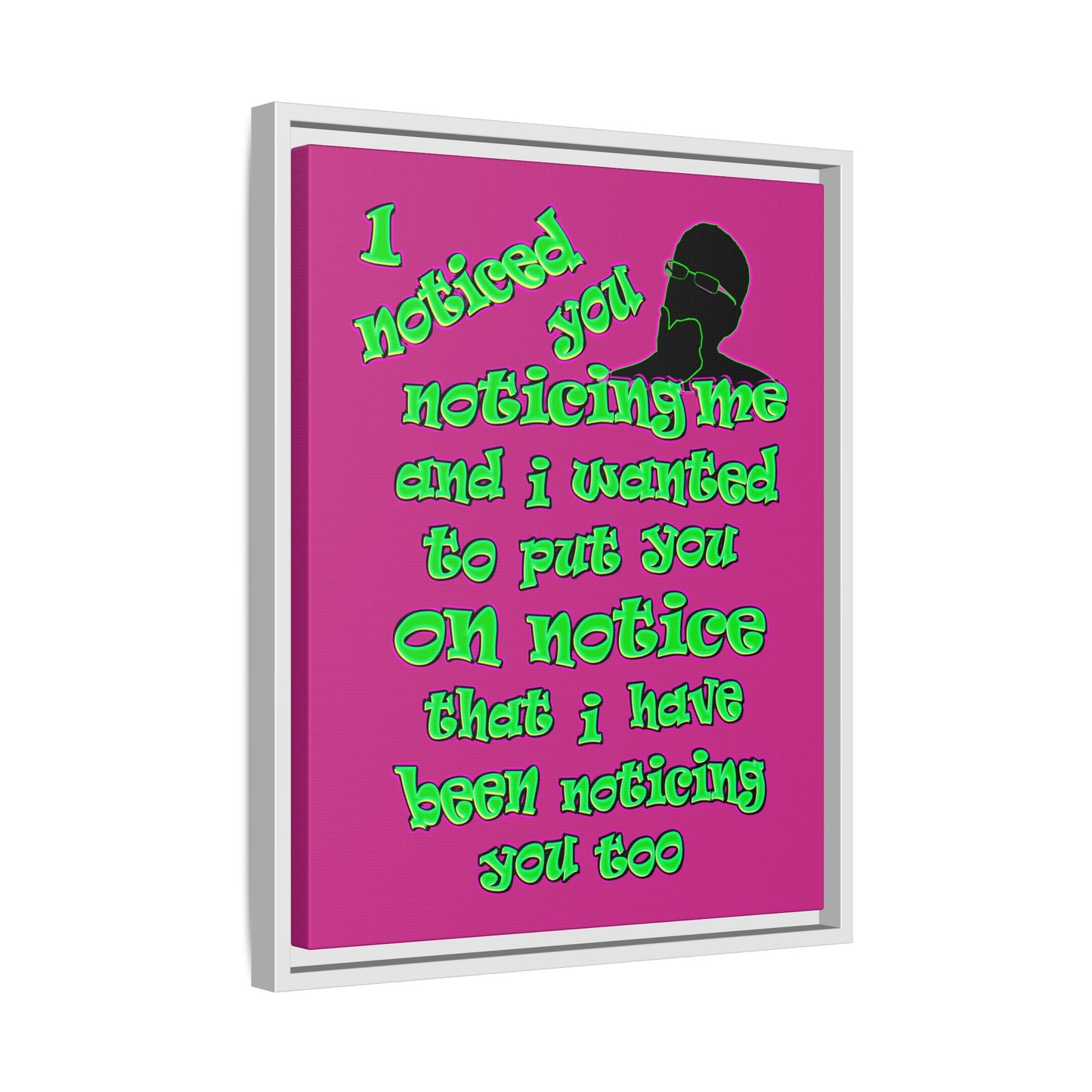 noticed you noticing - framed canvas art (pink)
