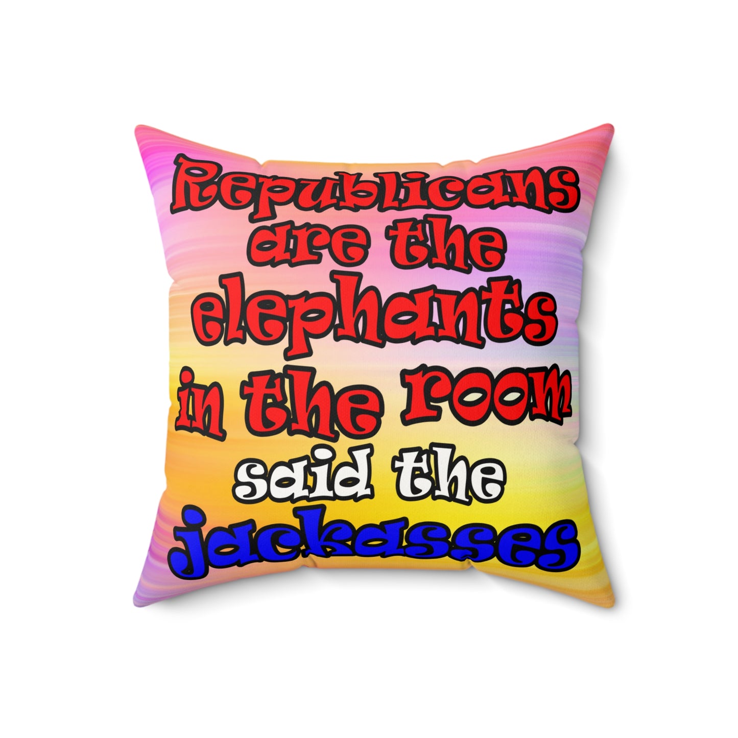 donkeys and elephants - Faux Suede Square Pillow - (color blur)