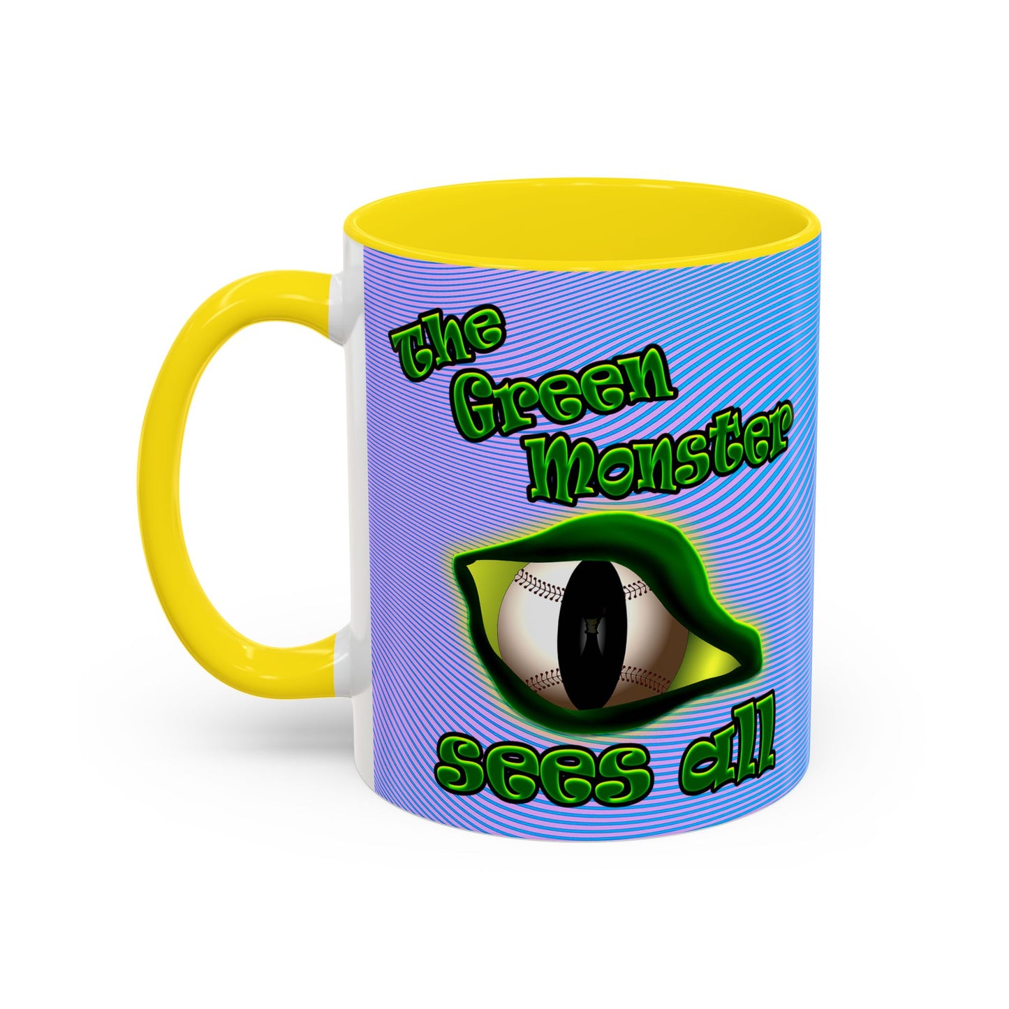 green monster - Accent Mug (light blue-purple wave)