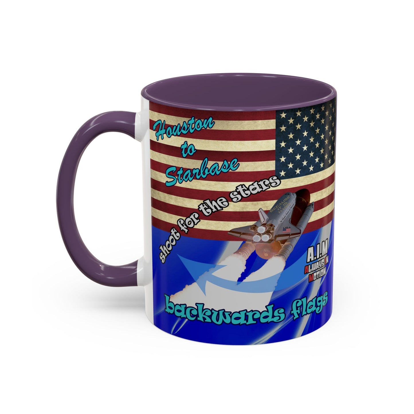 shoot for the stars - Accent Mug (blue-white wave)