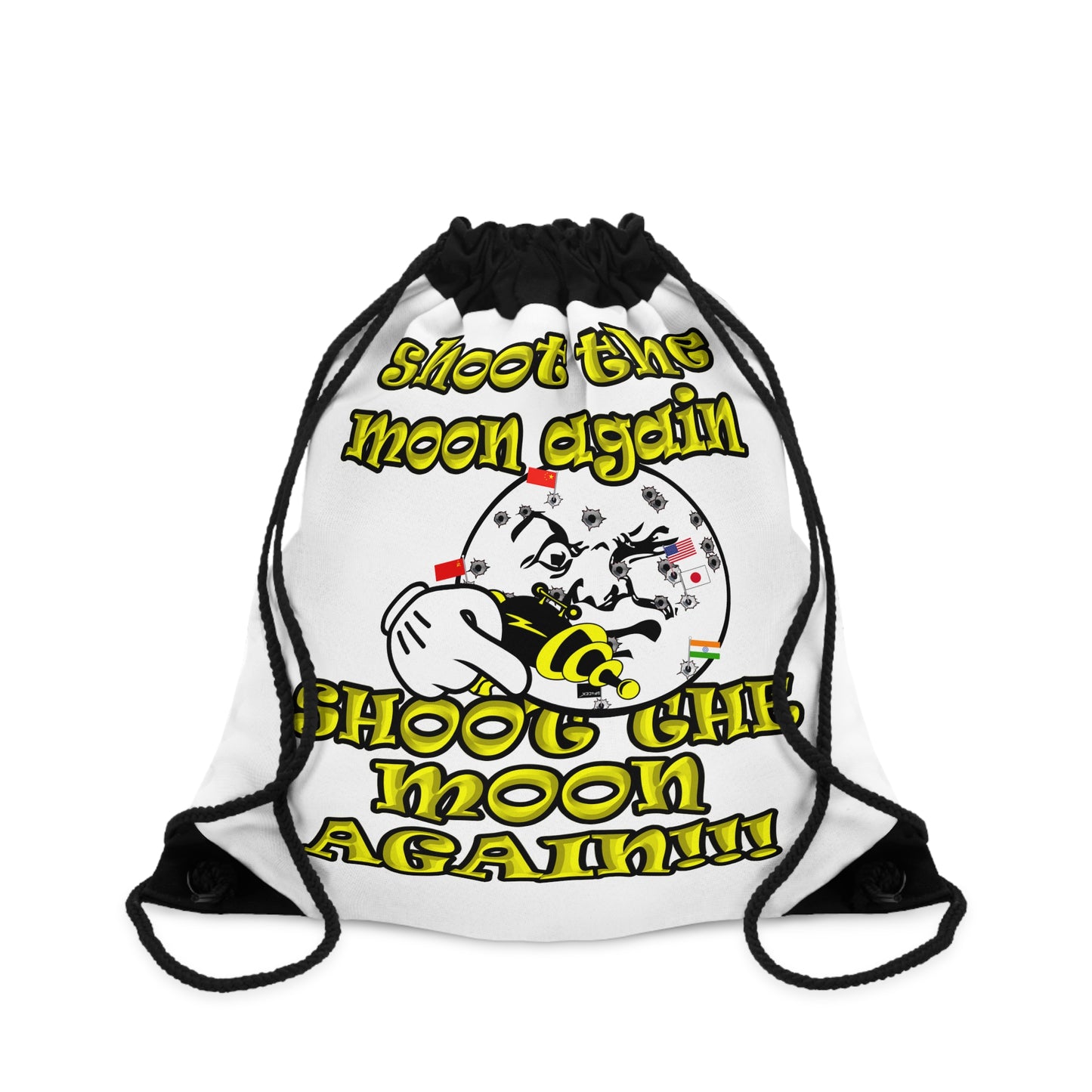 shoot the moon again - Drawstring Bag (white)