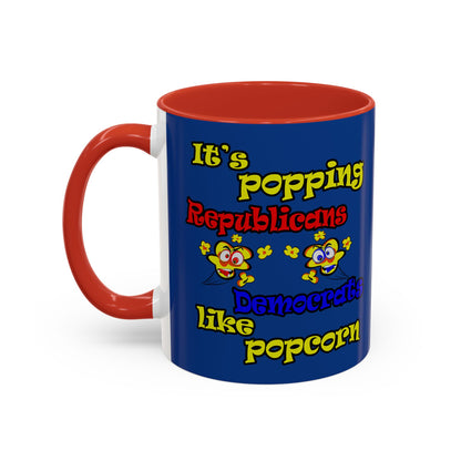 popping like popcorn - Accent Mug (dark blue)