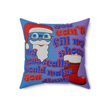 santa's shoes - Faux Suede Square Pillow - (light blue-purple wave)