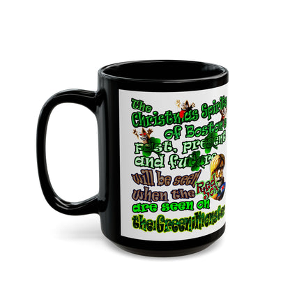 christmas spirits of boston - Black Mug (white)