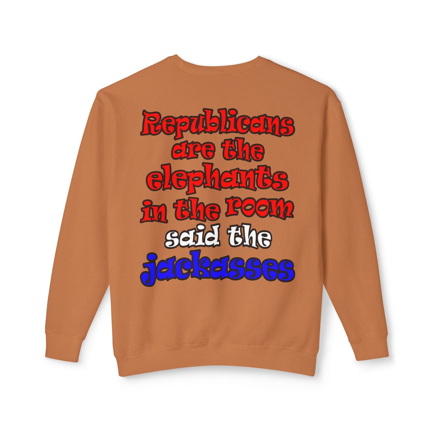 donkeys and elephants - Unisex Lightweight Crewneck Sweatshirt