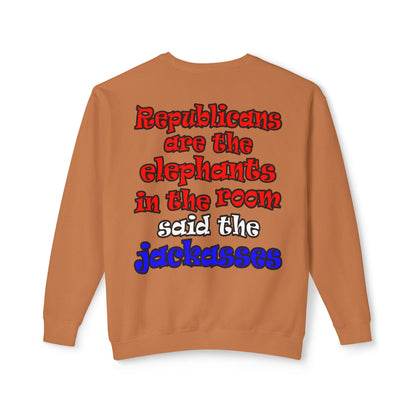 donkeys and elephants - Unisex Lightweight Crewneck Sweatshirt
