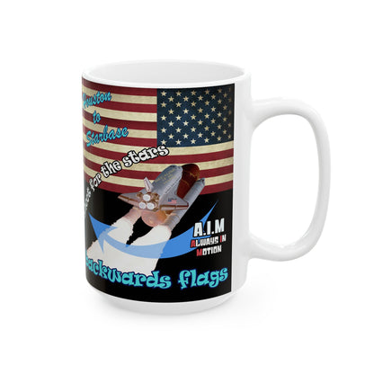 shoot for the stars - White Mug (black)