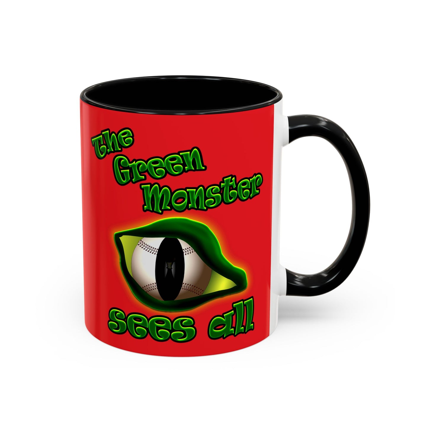 green monster - Accent Mug (red)
