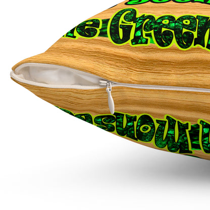 christmas spirits of boston - Spun Polyester Square Pillow - (butterscotch wood finish)