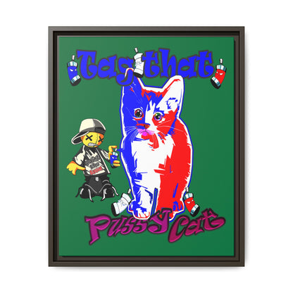 tag that - framed canvas art (dark green)