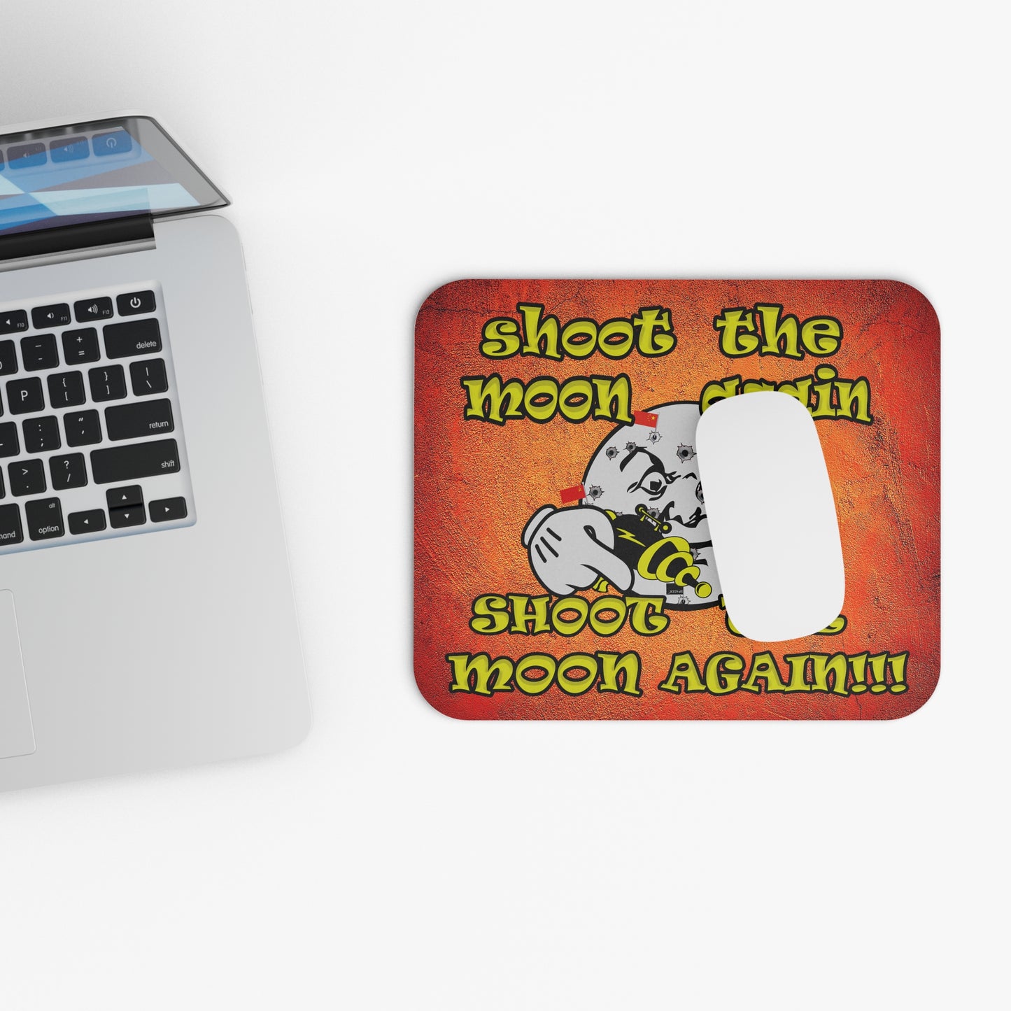 shoot the moon again - Mouse Pad (Rectangle) (burnt orange)
