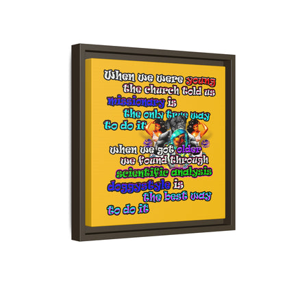 doggystyle - framed canvas art (yellow)