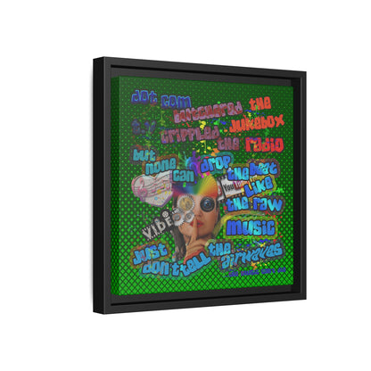 drop the beat - framed canvas art (logo green)