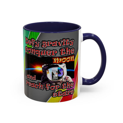 defy conquer reach - Accent Mug (rainbow split)