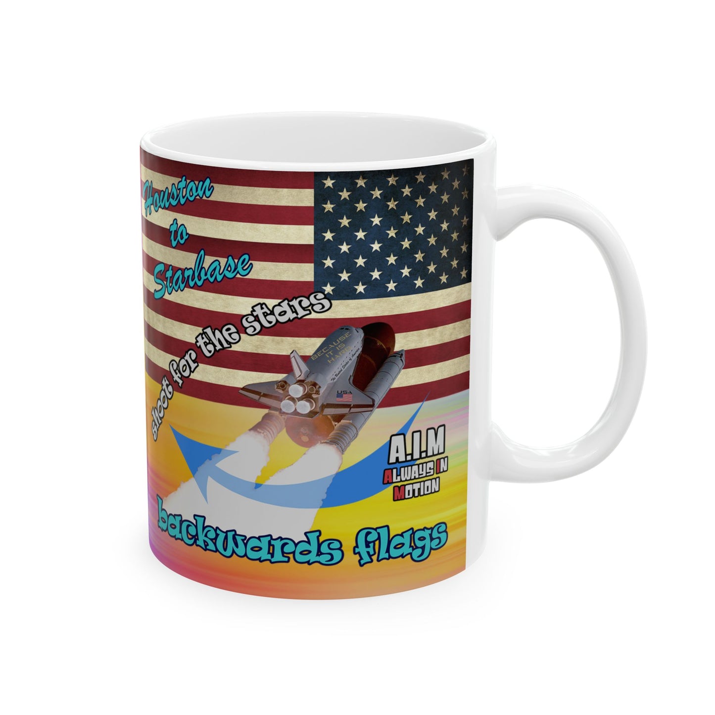 shoot for the stars - White Mug (color blur)