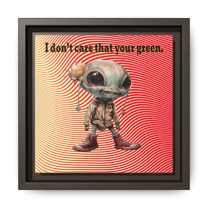 I don't care that your green - framed canvas art (yellow-orange wave)