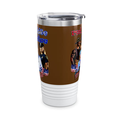 rw&b lives matter - Ringneck Tumbler, 20oz (brown)