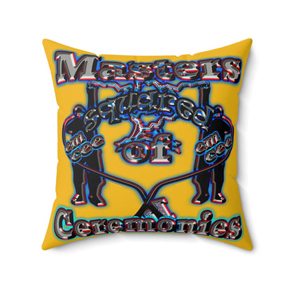 em cee squared - Faux Suede Square Pillow - (yellow)