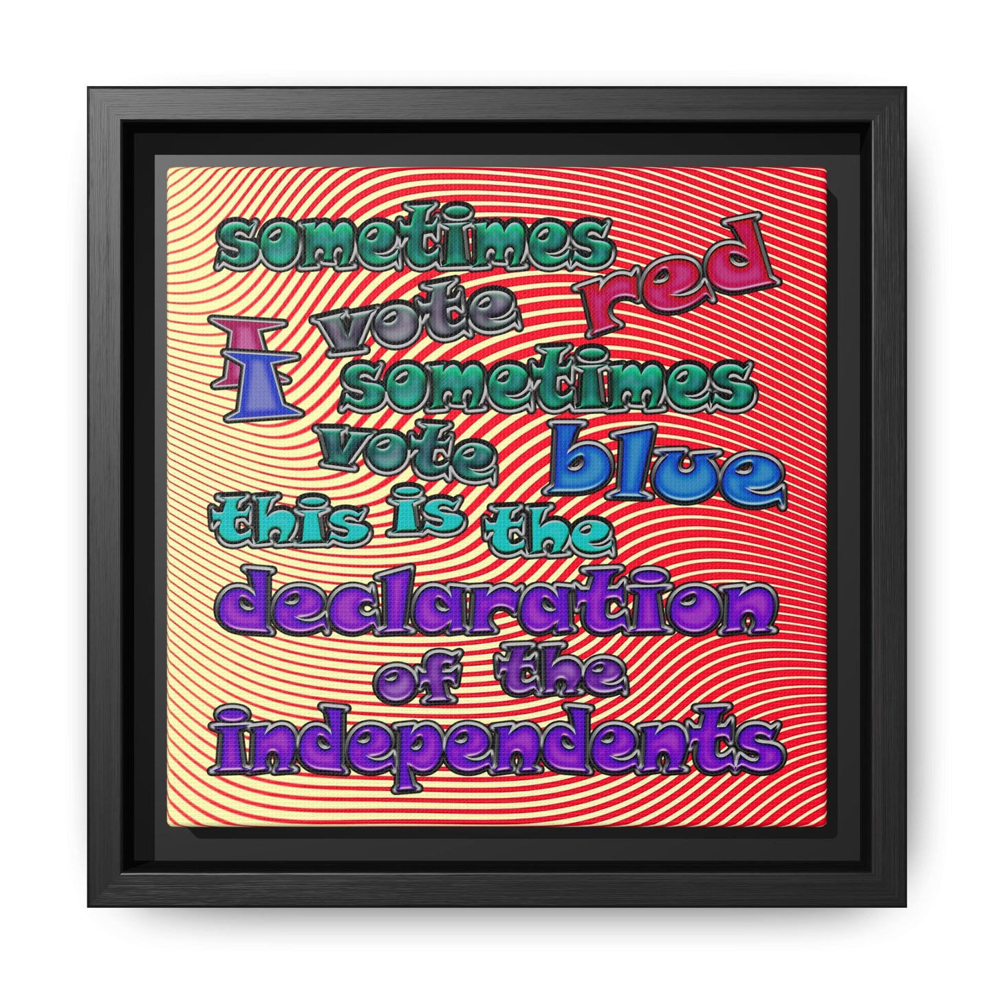 declaration of the independents - framed canvas art (yellow-orange wave)