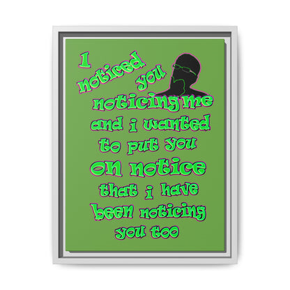 noticed you noticing - framed canvas art (green)